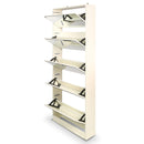 Sarantino 24 Pairs Shoe Cabinet Rack Storage Cupboard Organiser Shelf 5 Level Drawers-3