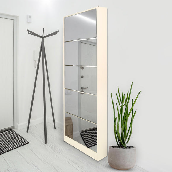 Sarantino 24 Pairs Shoe Cabinet Rack Storage Cupboard Organiser Shelf 5 Level Drawers