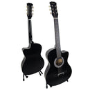 Karrera 38in Pro Cutaway Acoustic Guitar with Carry Bag - Black-2