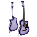 Karrera 38in Pro Cutaway Acoustic Guitar with guitar bag - Purple Burst-2