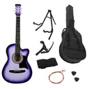 Karrera 38in Pro Cutaway Acoustic Guitar with guitar bag - Purple Burst-4