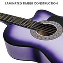 Karrera 38in Cutaway Acoustic Guitar with guitar bag - Purple Burst-9