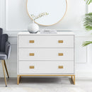 Sarantino Amara Chest of Drawers Tallboy Dresser in White/Gold-9