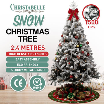 Christabelle Snow-Tipped Artificial Christmas Tree 2.4m 1500 Tips - 0