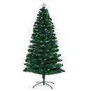 Christabelle 1.5m Pre-Lit Fibre Optic Artificial Christmas Tree with Multicolour Twinkling Star Lights-3