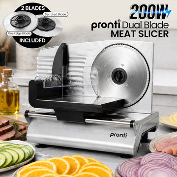 Pronti Electric Deli and Food Slicer with Adjustable Thickness - White - 0