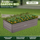 Wallaroo Garden Bed 120 x 60 x 30cm Galvanized Steel - Grey-9