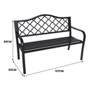 Wallaroo Steel Outdoor Garden Bench - Elegant-2