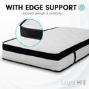 Laura Hill  Double Mattress Bed Size Euro Top 5 Zone Spring Foam 32cm Bedding Pocket-10