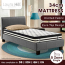 Laura Hill Single Mattress Bed Size Euro Top 5 Zone Spring Foam 34cm Bedding-8