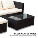 Sarantino 5pc Modular Outdoor Lounge Set PE Rattan - Brown-5