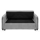 Sarantino Quincy 2-Seater Velvet Sofa Bed in Dark Grey with Wooden Frame and Tufted Design-6