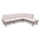 Sarantino Faux Linen Corner Sofa Lounge L-shaped Chaise Light Grey-1