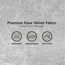 Sarantino 3 Seater Faux Velvet Sofa Bed Couch Furniture Light Grey-6