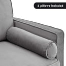 Sarantino Faux Velvet Sofa Bed Couch Furniture Lounge Suite Seat Grey-7