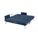 Sarantino Mia 3-Seater Sofa Bed with Chaise & 3 Pillows - Blue-5