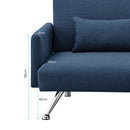 Sarantino Mia 3-Seater Sofa Bed with Chaise & 3 Pillows - Blue-6