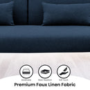 Sarantino Mia 3-Seater Sofa Bed with Chaise & 3 Pillows - Blue-11