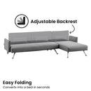 Sarantino Mia 3-Seater Corner Sofa Bed Chaise and Pillows Dark Grey-9