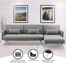 Sarantino Mia 3-Seater Corner Sofa Bed Chaise and Pillows Dark Grey-12