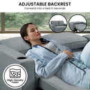 Sarantino Hoffman Linen Sofa Bed with Cushions & Cup Holders Airforce Blue-8