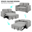 Sarantino Hoffman Linen Sofa Bed Chair With Cushions &cup Holders Light Grey-6