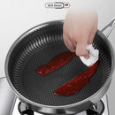 316 Stainless Steel Frying Pan Non-Stick Cooking Frypan Cookware 32cm Honeycomb Double Sided without lid-9
