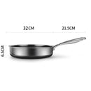 316 Stainless Steel Frying Pan Non-Stick Cooking Frypan Cookware 32cm Honeycomb Double Sided without lid-10