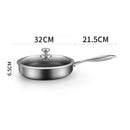 316 Stainless Steel Frying Pan Non-Stick Cooking Frypan Cookware 32cm Honeycomb Single Sided without lid-10