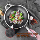 316 Stainless Steel 34cm Non-Stick Stir Fry Cooking Kitchen Wok Pan without Lid Honeycomb Double Sided-1