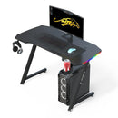 120cm New Arrive Computer Table Z Shaped Gaming Desk With RGB Led Lights Gaming Tables-2