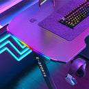 120cm New Arrive Computer Table Z Shaped Gaming Desk With RGB Led Lights Gaming Tables-9
