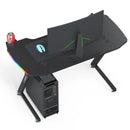 140cm New Arrive Computer Table Z Shaped Gaming Desk With RGB Led Lights Gaming Tables-5