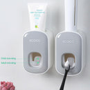 Ecoco Wall mount auto ands Free Toothpaste Dispenser Automatic Toothpaste Squeezer Bathroom Toothpaste Holder Grey-7