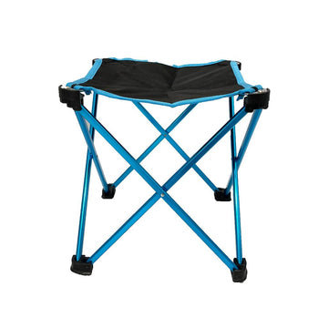 Mini Portable Outdoor Folding Stool Camping Fishing Picnic Chair Seat 80kg Blue - 0