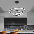 Black 4 Rings Minimalist LED Pendant Light Adjustable Circular Chandelier-4