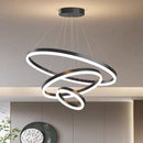 Gold 3 Rings Minimalist LED Pendant Light Adjustable Circular Chandelier-12