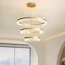 Gold 3 Rings 180W Modern Luxury Ring Pendant Light Adjustable Water Ripple LED Chandelier-1
