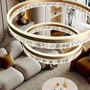 Gold 3 Rings 180W Modern Luxury Ring Pendant Light Adjustable Water Ripple LED Chandelier-5