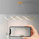 120cm Modern Minimalist Titanium Gold Pendant Light Adjustable LED Chandelier-4
