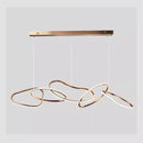 Nordic Minimalist Rose Gold LED Pendant Light Adjustable Modern Ring Chandelier 120cm-5