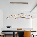 Nordic Minimalist Rose Gold LED Pendant Light Adjustable Modern Ring Chandelier 150cm-3