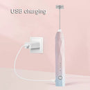 USB Charging Electric Egg Beater Milk Frother Handheld Drink Coffee Foamer White with 2 Stainless Steel Whisks-6