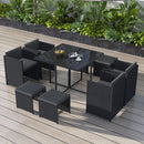 Horrocks 8 Seater Outdoor Dining Set-Black-1