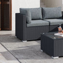 Large Modular Outdoor Ottoman Lounge Set in Black-3