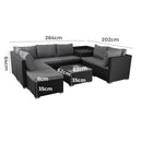 Large Modular Outdoor Ottoman Lounge Set in Black-13