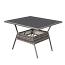 8PC Outdoor Dining Set Wicker Table &amp; Chairs-Grey-9