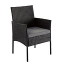 Outdoor Minimalist Black Wicker 6-Seater Dining Set-8