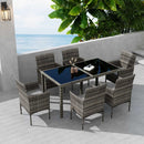 Rural Style Outdoor Grey Wicker 6 Seater Dining Set-1