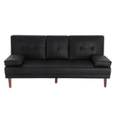 3 Seater Adjustable Sofa Bed With Cup Holder Black-3